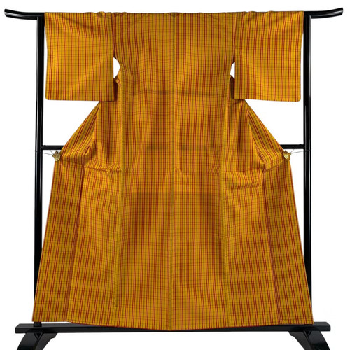 Japanese kimono tsumugi golden - japanese,